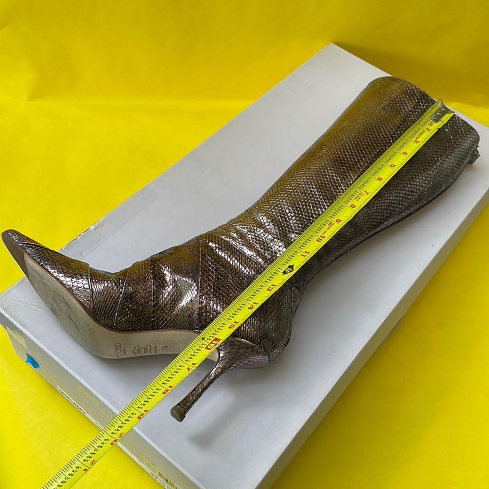 Bronze Jimmy Choo watersnake skin/leather boots in original box - Picture 16 of 16